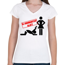 PRINTFASHION Új kormányzat alatt  - Női V-nyakú póló - Fehér női póló