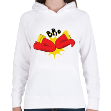 PRINTFASHION Új köszönés Bro  - Női kapucnis pulóver - Fehér női pulóver, kardigán