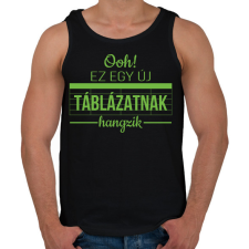 PRINTFASHION Új táblázatnak hangzik - Férfi atléta - Fekete atléta, trikó