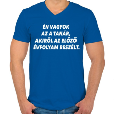 PRINTFASHION Új tanár - Férfi V-nyakú póló - Királykék férfi póló