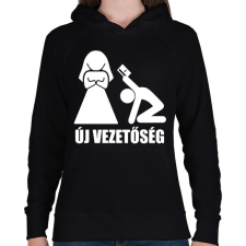 PRINTFASHION Új vezetőség - Női kapucnis pulóver - Fekete női pulóver, kardigán