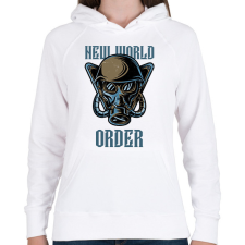 PRINTFASHION ÚJ VILÁGREND - Női kapucnis pulóver - Fehér női pulóver, kardigán