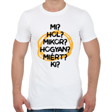 PRINTFASHION Újságíró kérdések - Férfi póló - Fehér férfi póló