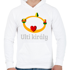 PRINTFASHION Ulti király - Férfi kapucnis pulóver - Fehér férfi pulóver, kardigán