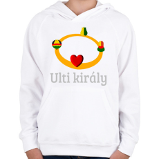 PRINTFASHION Ulti király - Gyerek kapucnis pulóver - Fehér