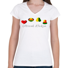 PRINTFASHION Ultisok Klubja logo - Női V-nyakú póló - Fehér női póló