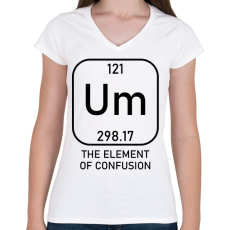 PRINTFASHION Um - the element - Női V-nyakú póló - Fehér