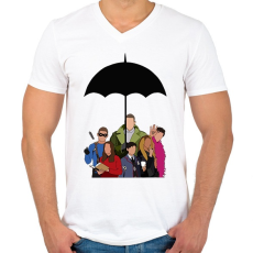 PRINTFASHION Umbrella Academy - Férfi V-nyakú póló - Fehér