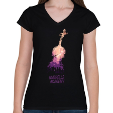 PRINTFASHION Umbrella Academy - Női V-nyakú póló - Fekete női póló