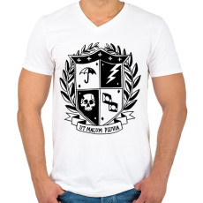 PRINTFASHION Umbrella academy shield - Férfi V-nyakú póló - Fehér