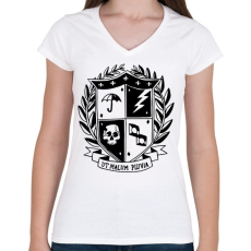 PRINTFASHION Umbrella academy shield - Női V-nyakú póló - Fehér