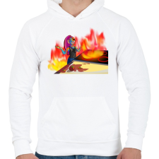 PRINTFASHION Undyne konyhája - Férfi kapucnis pulóver - Fehér férfi pulóver, kardigán