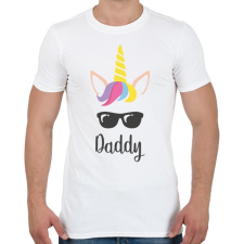 PRINTFASHION Unicorn Daddy - Férfi póló - Fehér férfi póló