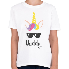 PRINTFASHION Unicorn Daddy - Gyerek póló - Fehér gyerek póló