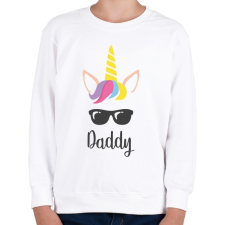 PRINTFASHION Unicorn Daddy - Gyerek pulóver - Fehér gyerek pulóver, kardigán