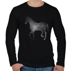 PRINTFASHION Unicorn - Férfi hosszú ujjú póló - Fekete