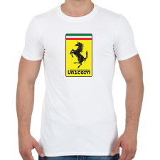 PRINTFASHION Unicorn - Ferrari - Férfi póló - Fehér férfi póló