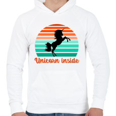 PRINTFASHION Unicorn inside - Férfi kapucnis pulóver - Fehér