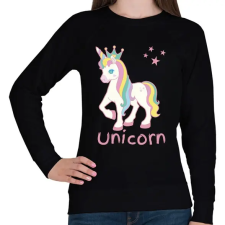 PRINTFASHION unicorn - Női pulóver - Fekete női pulóver, kardigán