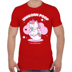 PRINTFASHION UNICORN POOP - Férfi póló - Piros