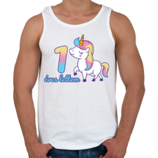 PRINTFASHION Unikornis: 1 éves lettem - Férfi atléta - Fehér atléta, trikó