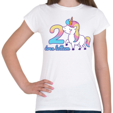 PRINTFASHION Unikornis: 2 éves lettem - Női póló - Fehér női póló