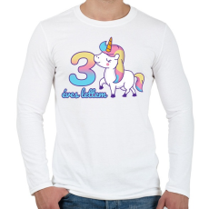 PRINTFASHION Unikornis: 3 éves lettem - Férfi hosszú ujjú póló - Fehér