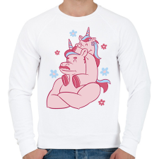 PRINTFASHION Unikornis apa - Férfi pulóver - Fehér férfi pulóver, kardigán