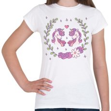 PRINTFASHION Unikornis barátság - Női póló - Fehér