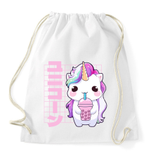PRINTFASHION Unikornis bubis teával - Sportzsák, Tornazsák - Fehér tornazsák