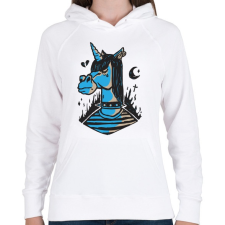 PRINTFASHION Unikornis depis - depressziós - Női kapucnis pulóver - Fehér női pulóver, kardigán