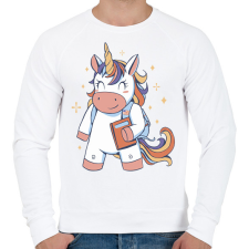 PRINTFASHION Unikornis diák - Férfi pulóver - Fehér férfi pulóver, kardigán