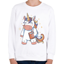 PRINTFASHION Unikornis diák - Gyerek pulóver - Fehér gyerek pulóver, kardigán