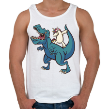 PRINTFASHION Unikornis dínó háton - Férfi atléta - Fehér atléta, trikó