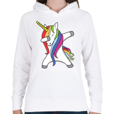 PRINTFASHION Unikornis dub- táncol - Női kapucnis pulóver - Fehér