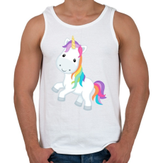 PRINTFASHION Unikornis - Férfi atléta - Fehér