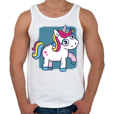 PRINTFASHION Unikornis - Férfi atléta - Fehér