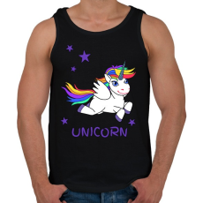 PRINTFASHION unikornis - Férfi atléta - Fekete
