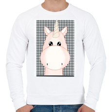PRINTFASHION Unikornis - Férfi pulóver - Fehér