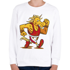 PRINTFASHION Unikornis futó - Gyerek pulóver - Fehér gyerek pulóver, kardigán
