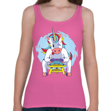 PRINTFASHION Unikornis gamer - Női atléta - Rózsaszín női trikó