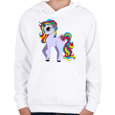PRINTFASHION unikornis - Gyerek kapucnis pulóver - Fehér gyerek pulóver, kardigán