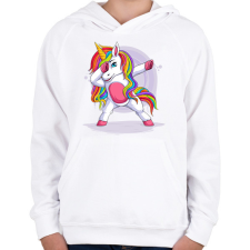 PRINTFASHION Unikornis - Gyerek kapucnis pulóver - Fehér gyerek pulóver, kardigán