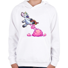 PRINTFASHION unikornis - Gyerek kapucnis pulóver - Fehér gyerek pulóver, kardigán