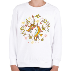 PRINTFASHION Unikornis - Gyerek pulóver - Fehér