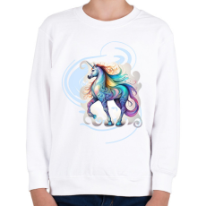 PRINTFASHION Unikornis - Gyerek pulóver - Fehér