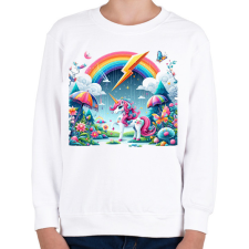 PRINTFASHION Unikornis - Gyerek pulóver - Fehér gyerek pulóver, kardigán