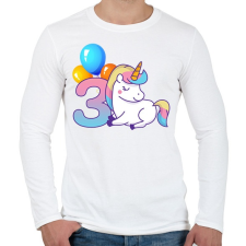 PRINTFASHION Unikornis hercegnő 3 éves - Férfi hosszú ujjú póló - Fehér férfi póló