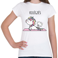PRINTFASHION Unikornis jóga - Női póló - Fehér női póló