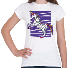 PRINTFASHION Unikornis karácsony - Női póló - Fehér